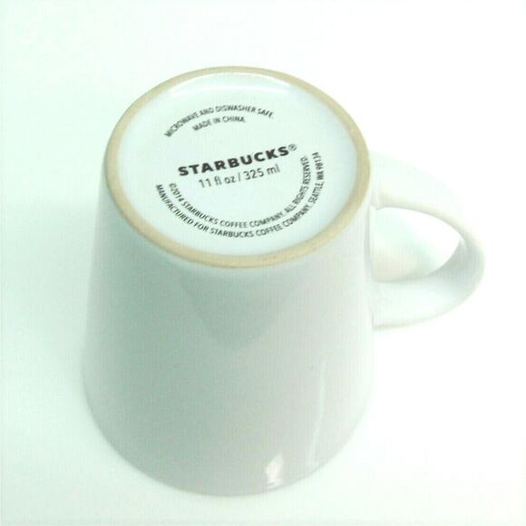 Starbucks Coffee Mug Red Water Color Starburst White Porcelain Tea Cup 11oz New - Picture 3 of 5